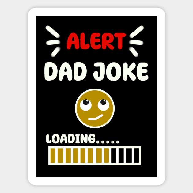 Dad joke loading black Sticker by Gingerbrunette